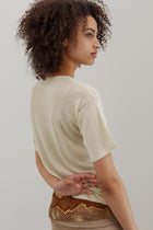 Mink Silk Embroidery Top - Shell