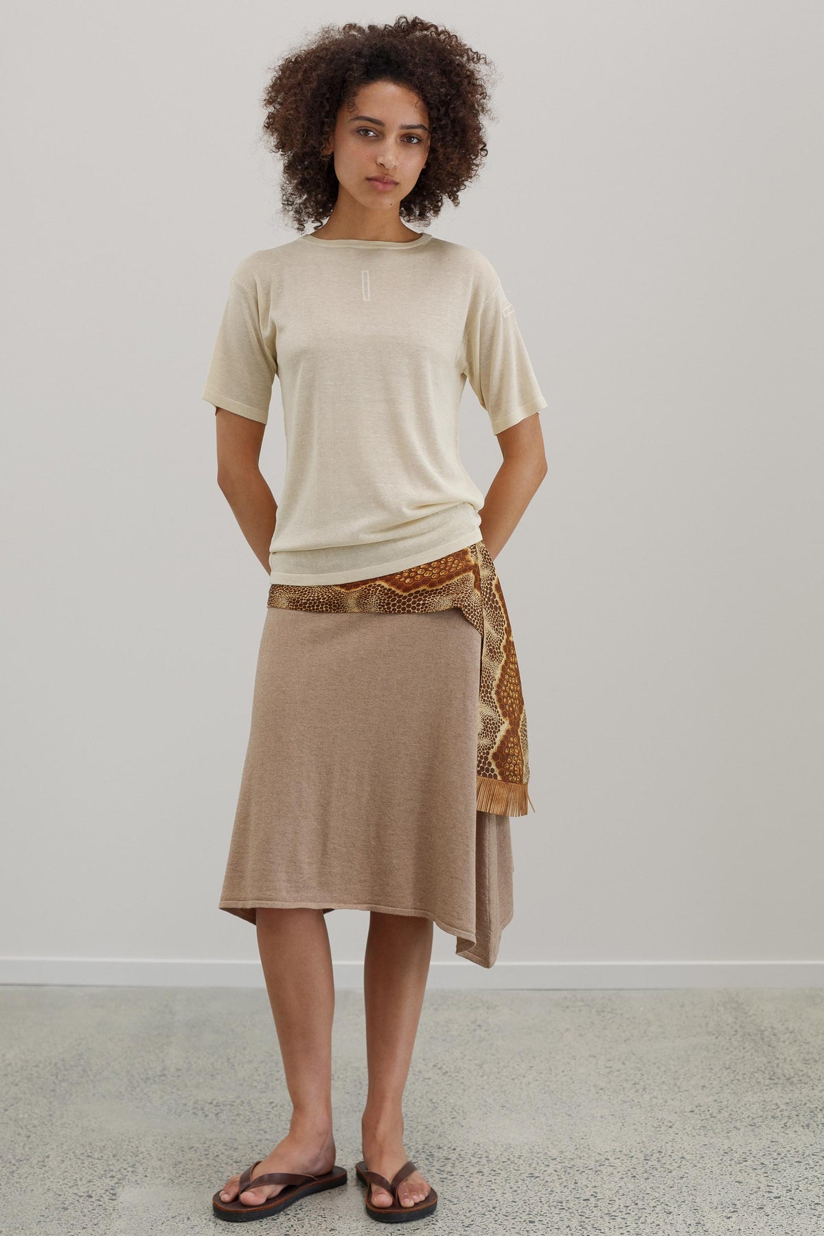 Mink Silk Embroidery Top - Shell