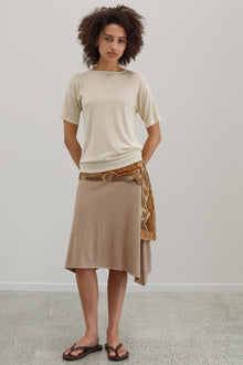 Mink Silk Embroidery Top - Shell