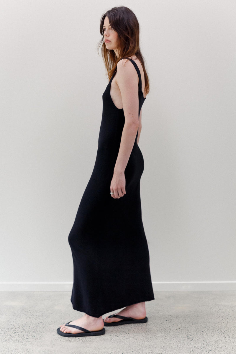 Neem Cashmere Cotton Dress - Black