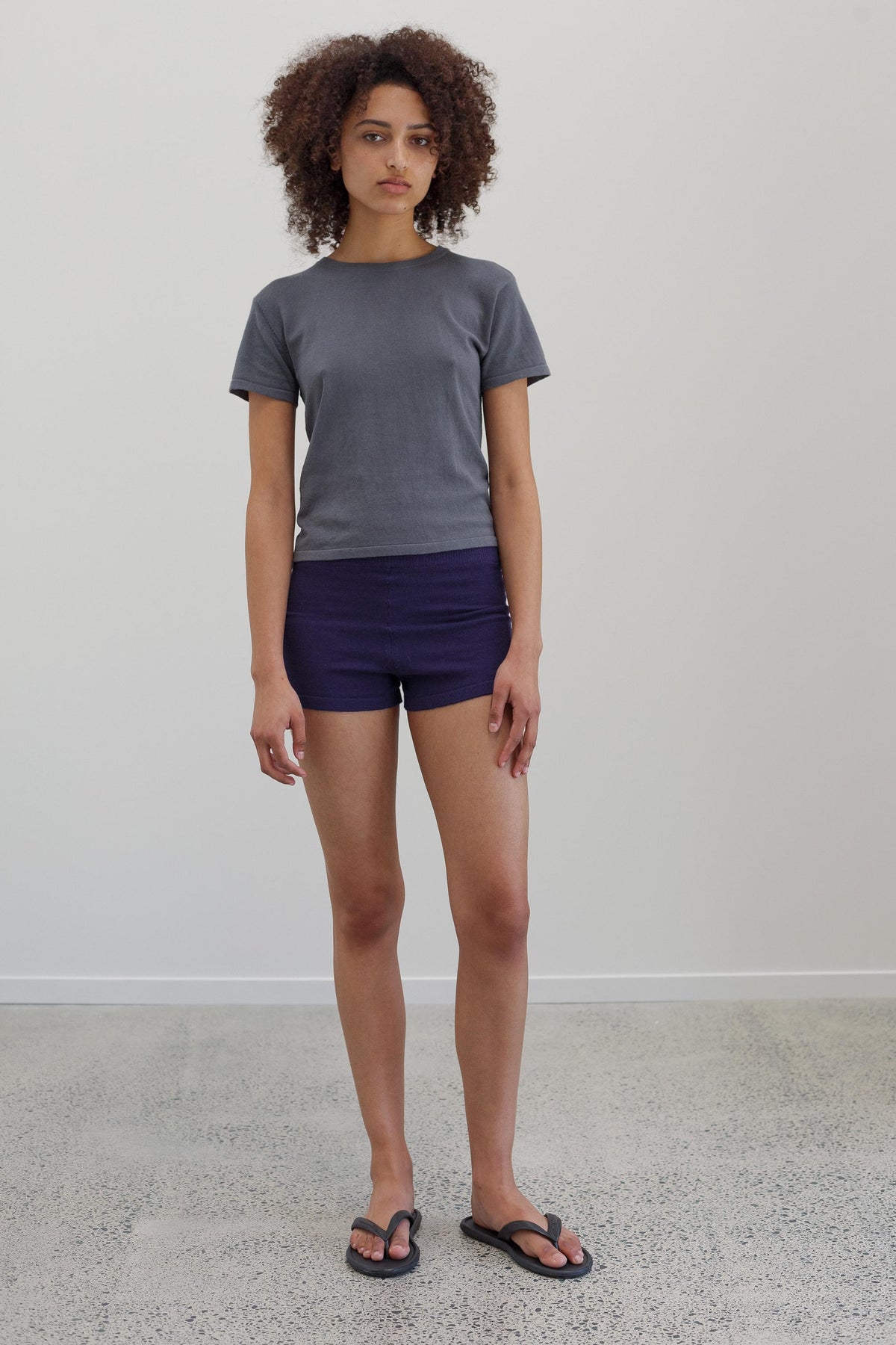 Waves Cashmere Cotton Shorts - Violetta