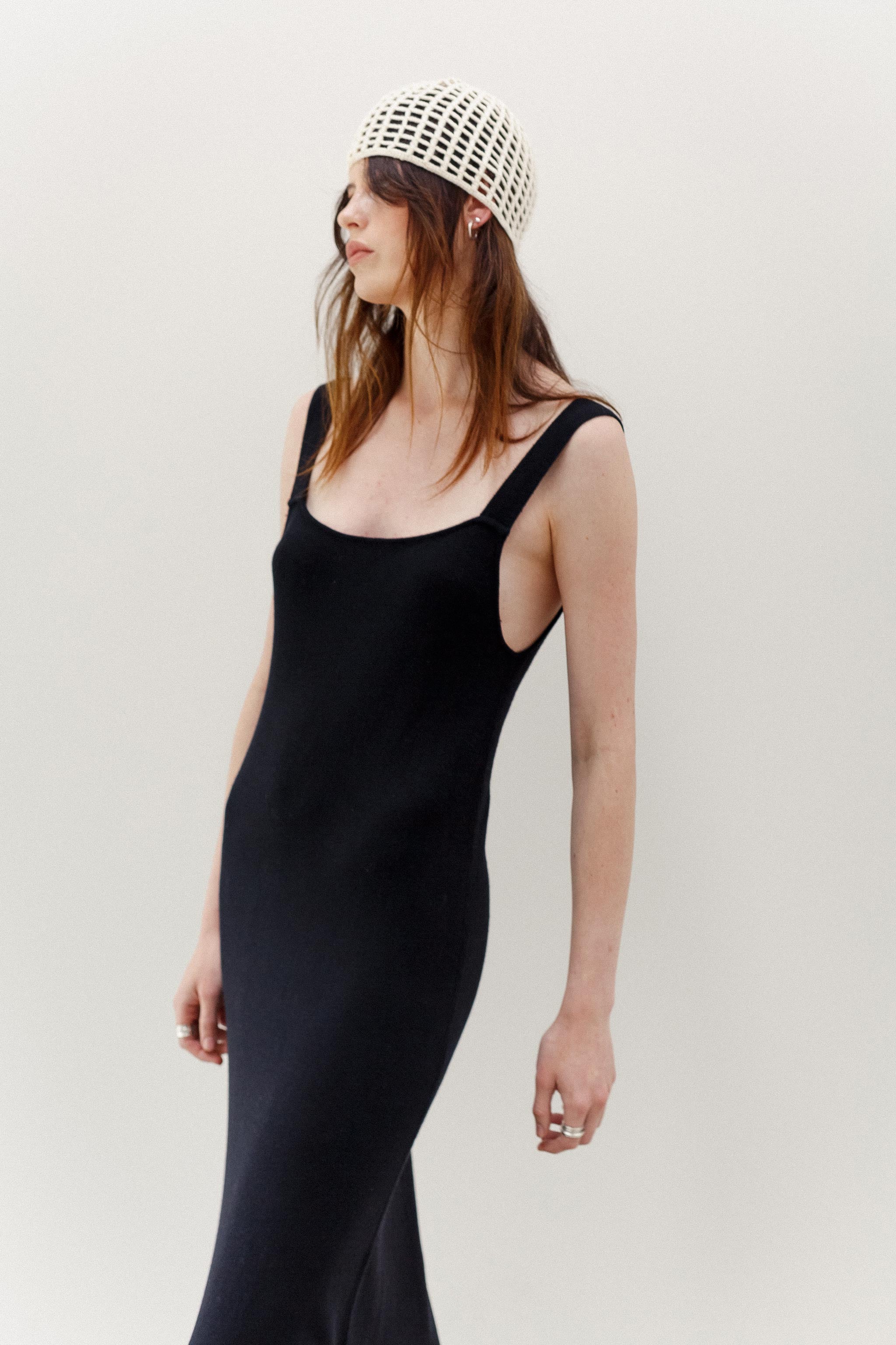 Neem Cashmere Cotton Dress - Black