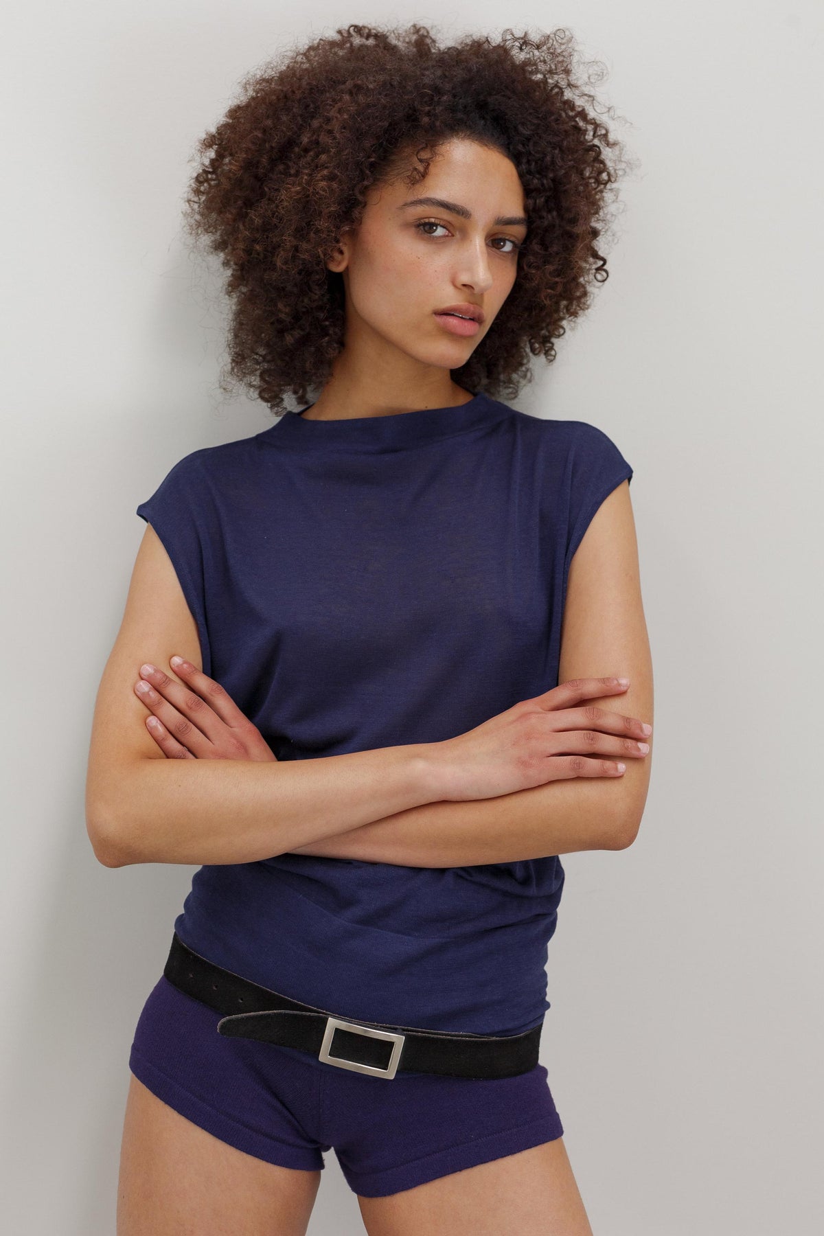 Waves Cashmere Cotton Shorts - Violetta