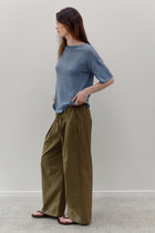 Mink Silk Embroidery Tee - Smokey Blue