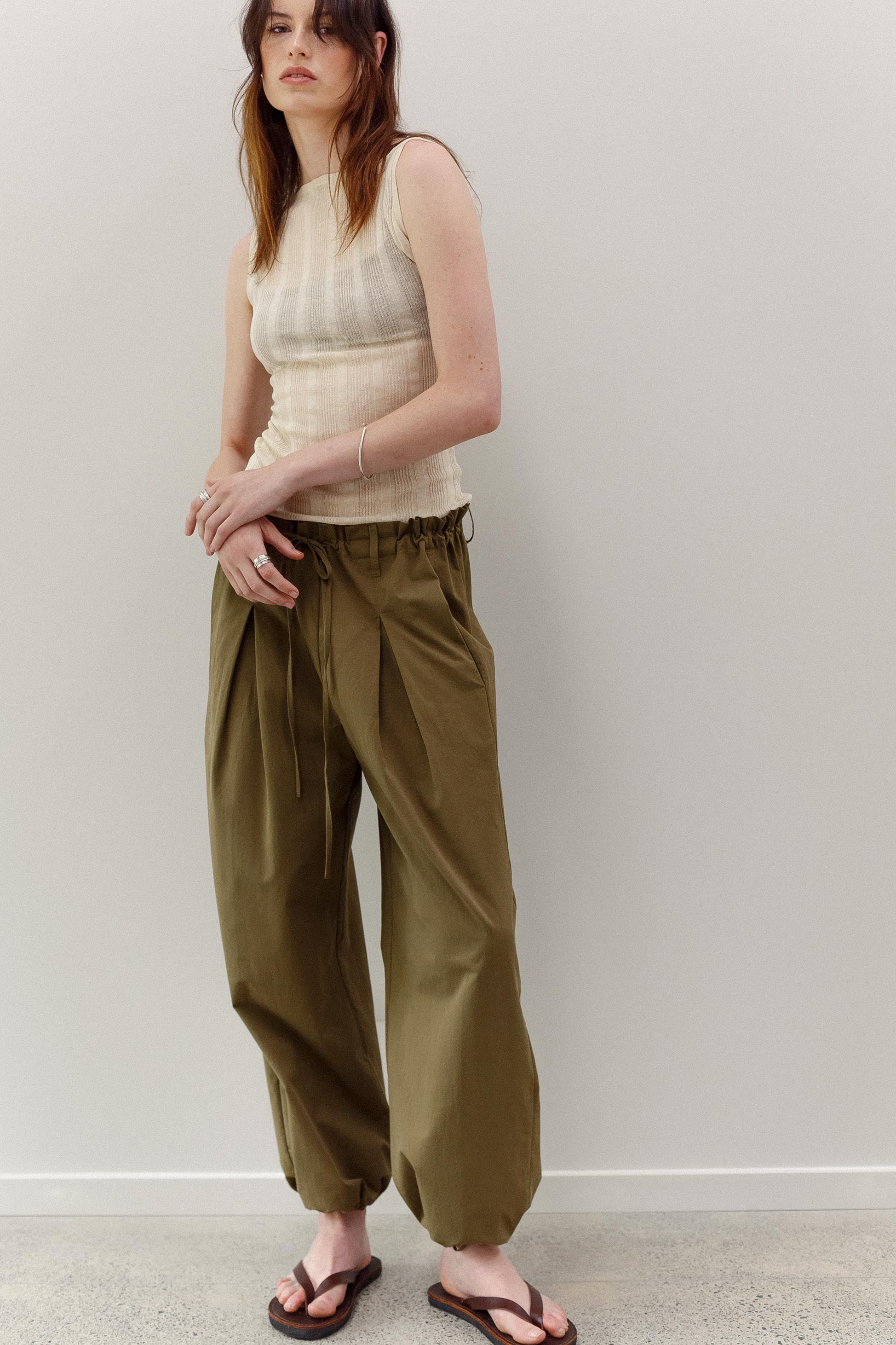 Jaker Cotton Pants - Green Tea
