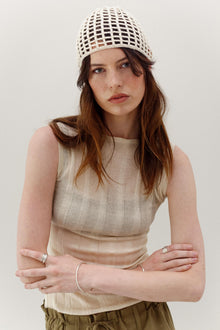 Crochet Cashmere Cap - Cream