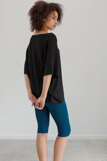 Corazon Silk Cashmere Bike Short - Viridian Blue