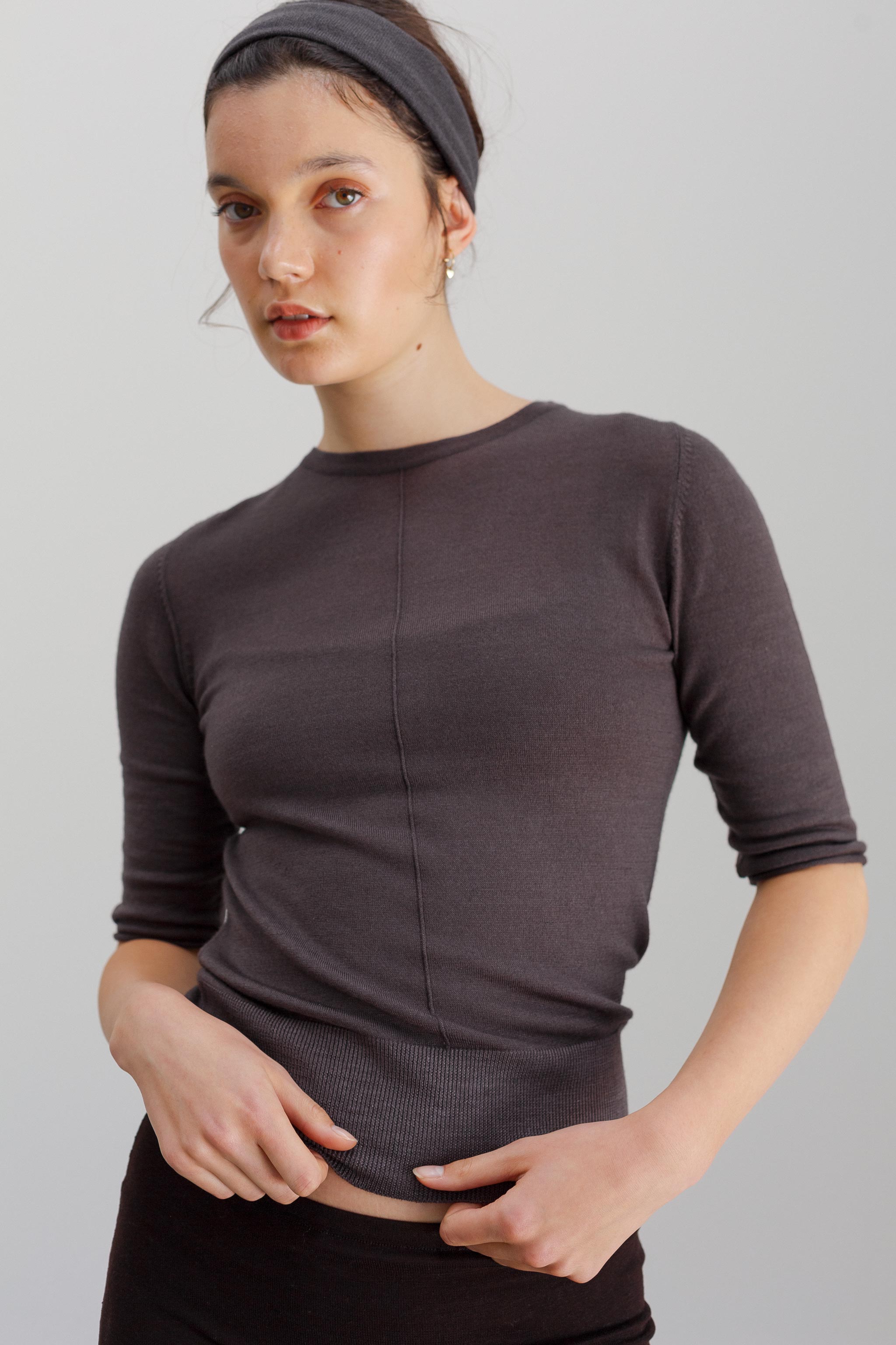Josephine Merino Top - Dark Merengo