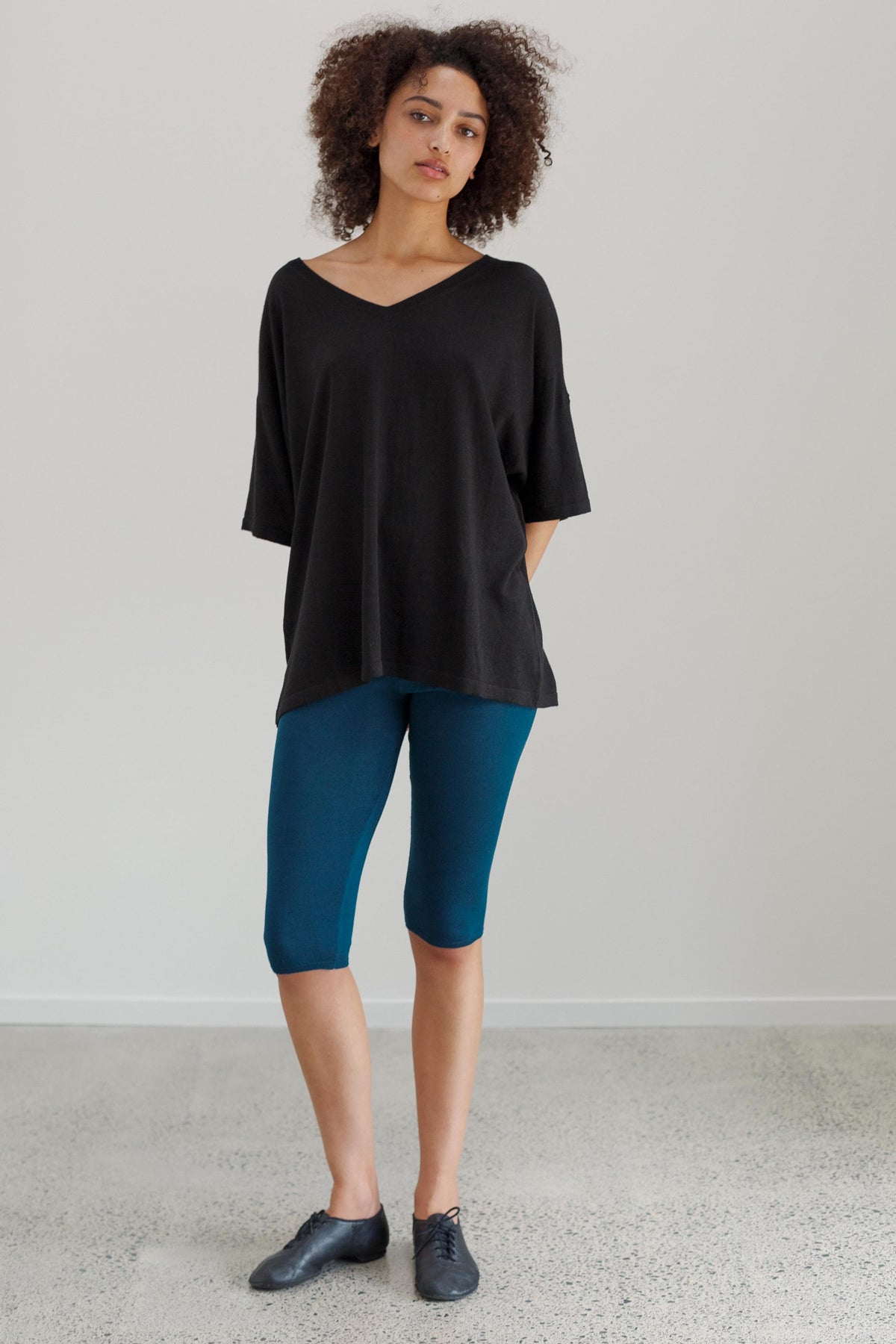 Corazon Silk Cashmere Bike Short - Viridian Blue