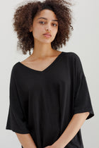 Kind Hemp Embroidery Top - Black