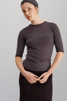 Josephine Merino Top - Dark Merengo