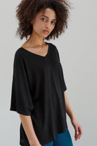 Kind Hemp Embroidery Top - Black