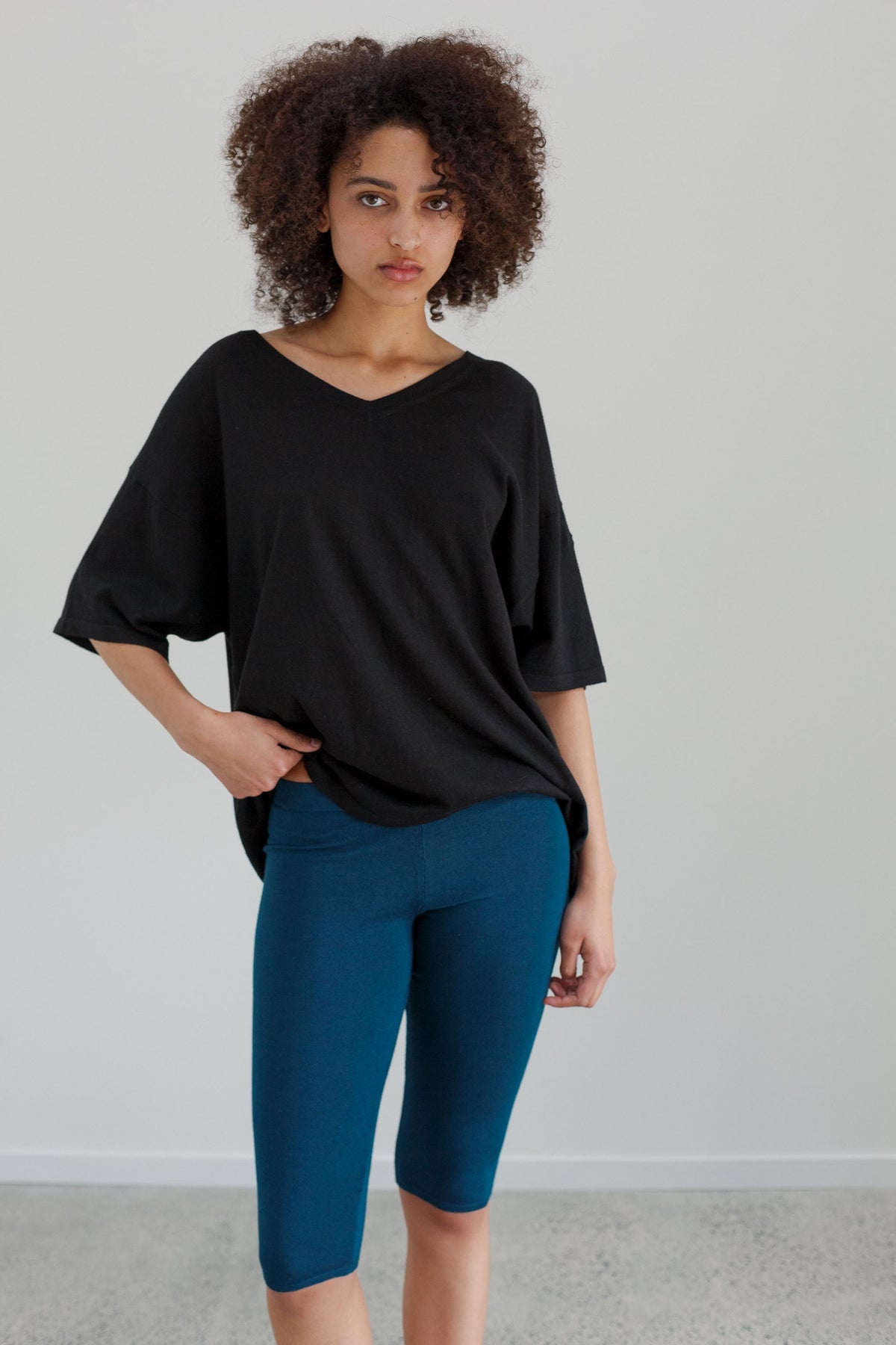 Corazon Silk Cashmere Bike Short - Viridian Blue
