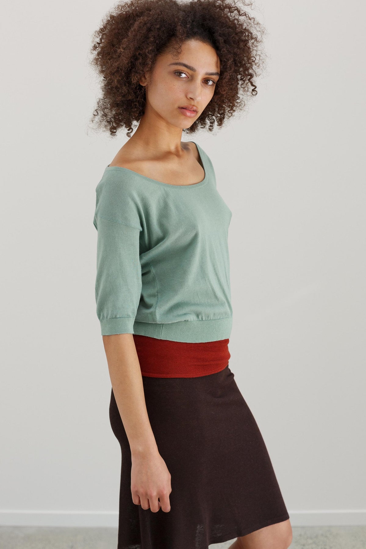 Gala Organic Cotton Top - Eucalyptus