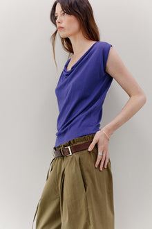 Peace Lily Silk Cotton Top - Royal Purple