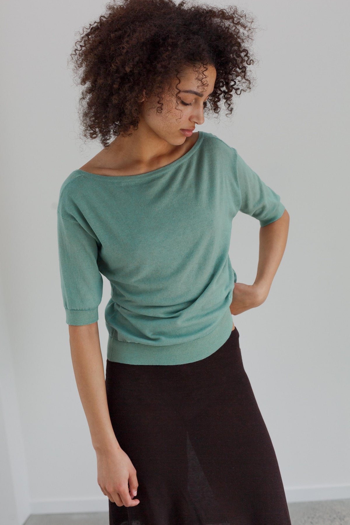 Gala Organic Cotton Top - Eucalyptus