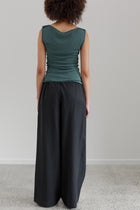 Flower Silk Top - Deep Eucalyptus