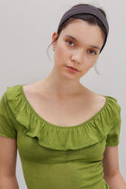 Flower Silk Top - Mantis