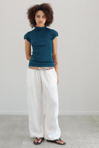 Audrey Silk Cashmere Top - Viridian Blue