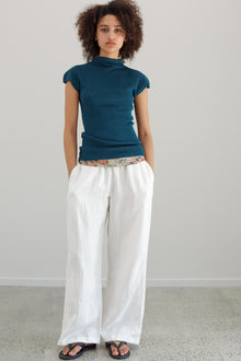 Audrey Silk Cashmere Top - Viridian Blue