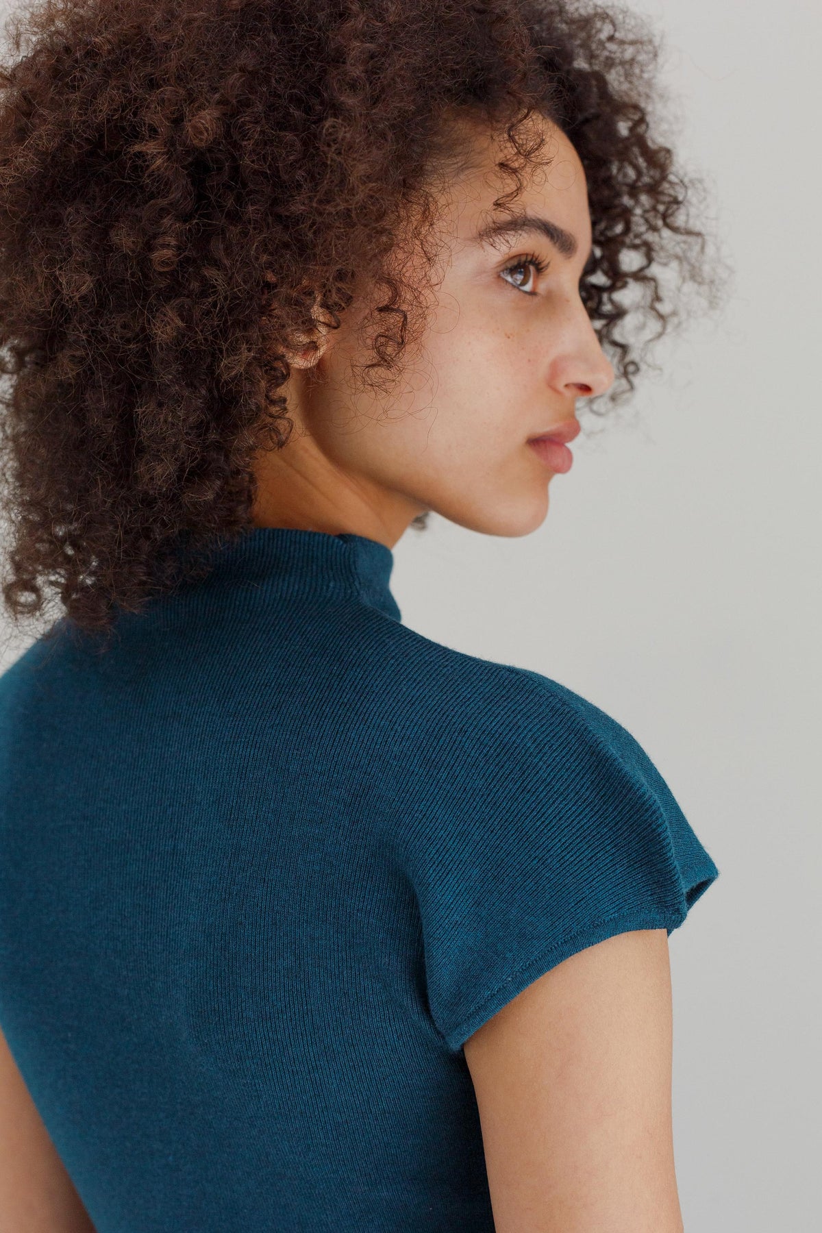 Audrey Silk Cashmere Top - Viridian Blue