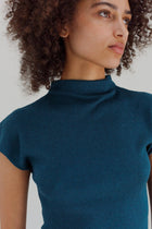 Audrey Silk Cashmere Top - Viridian Blue