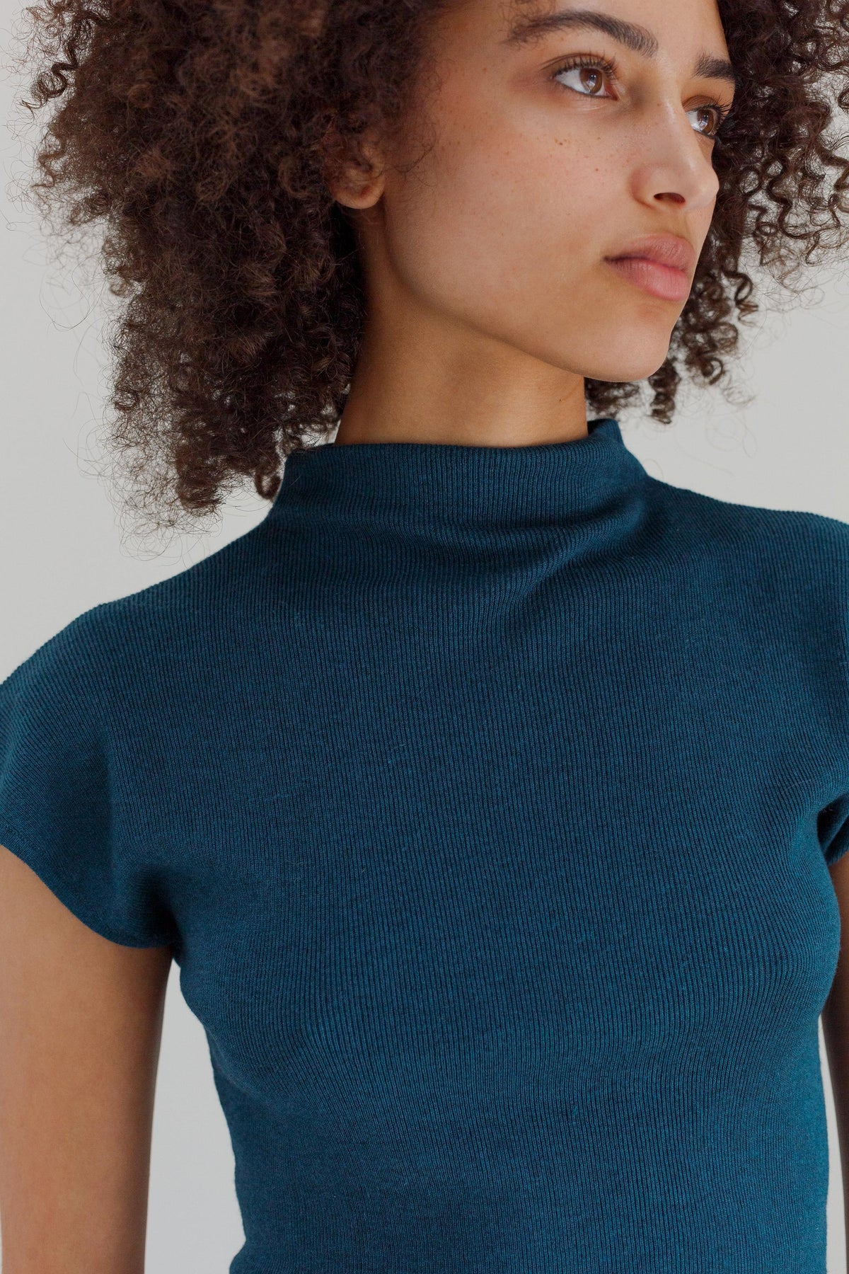 Audrey Silk Cashmere Top - Viridian Blue