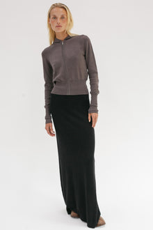 Chi Cashmere Cotton Skirt - Black - Wixii