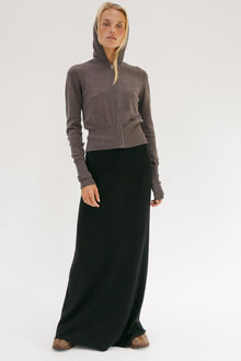 Chi Cashmere Cotton Skirt - Black - Wixii