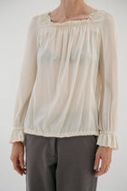 Vintage Cream Silk Romantic Blouse - Wixii