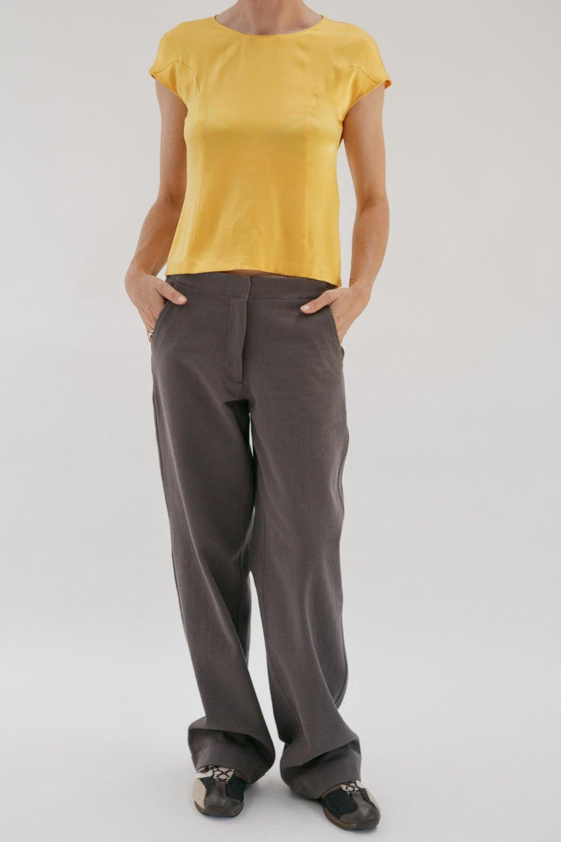 Vintage Hanae Mori Gold Silk Top - Wixii