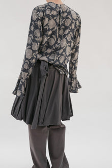 Vintage Navy Silk Rose Top - Wixii