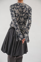 Vintage Navy Silk Rose Top - Wixii