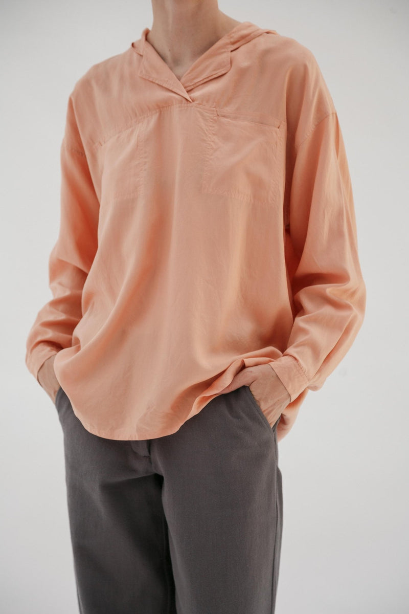 Vintage Peach Silk Hoodie - Wixii