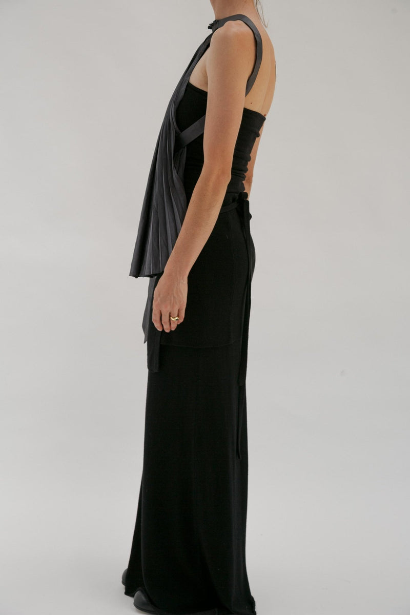 Vintage Pewter Cupro Pleat Top - Wixii