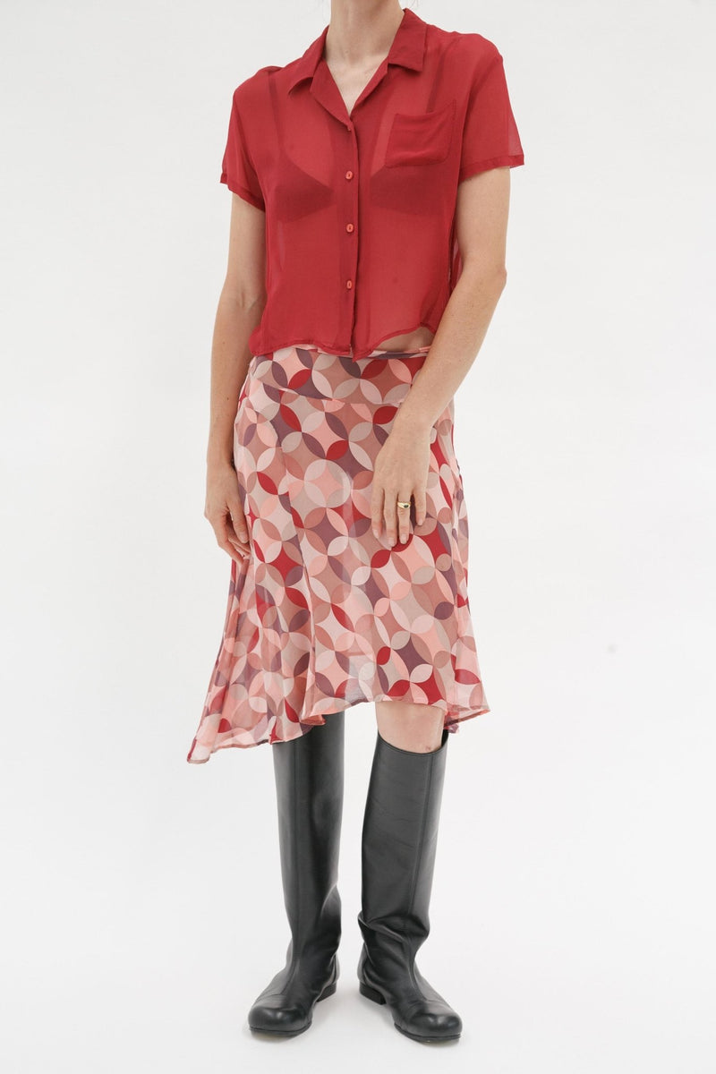 Vintage Red Silk Shirt - Wixii