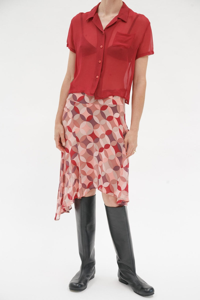 Vintage Red Silk Shirt - Wixii