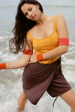 Elysian Bamboo Cotton Wrap Mini Skirt