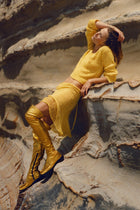 Juno Hand Knitted Silk Skirt - Yellow